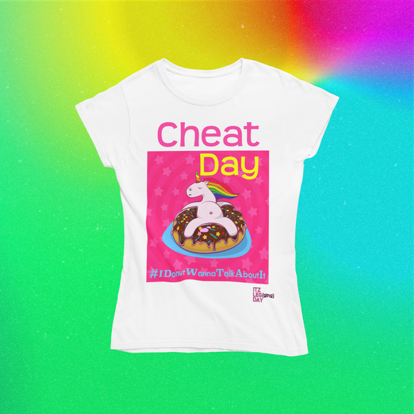 'Cheat Day' Unicorn Donut Lounge Tee | ITZ LEG DAY