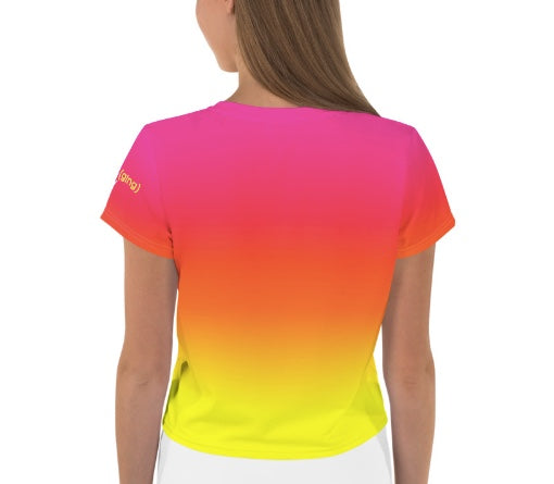 "Summer Booties Are Made in the Winter" Ombre Sunset Crop Top Tee | ITZ LEG DAY