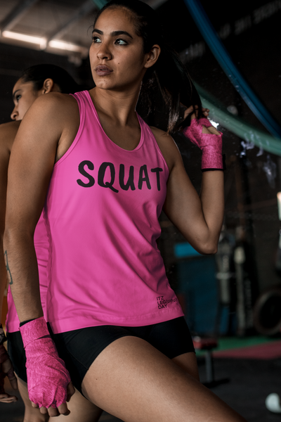SQUAT Women's Racerbank Workout Tank | ITZ LEG DAY