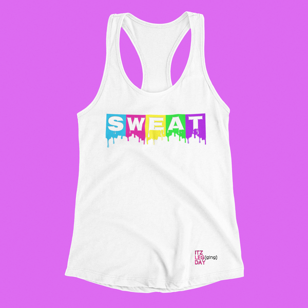 SWEAT, Color-Drip Racerbank Tank Top | ITZ LEG DAY