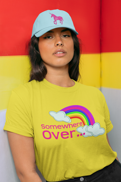 "Somewhere Over the Rainbow" Dreamer Tee, Sunshine Yellow | ITZ LEG DAY